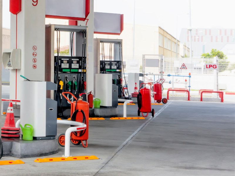 Protection incendie pour une station-service